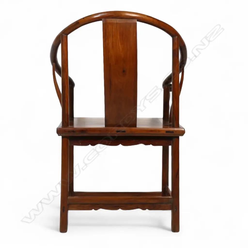 A Chinese 19thC Qing dynasty horseback armchair, Image 1++